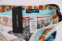 Multicolor Majolica Sicily Silk Pants 5