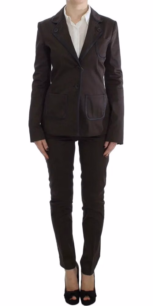 Brown Stretch Two Button Suit