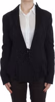 Black Stretch Single Breasted Blazer Jacket 1