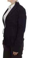 Black Stretch Single Breasted Blazer Jacket 2