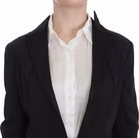Black Stretch Single Breasted Blazer Jacket 4