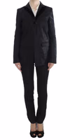Black One Button Three Piece Suit 1