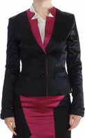 Black Pink Stretch Blazer Jacket 1