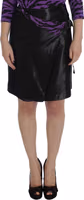 Black Wool Silk Above Knee Straight Skirt 1