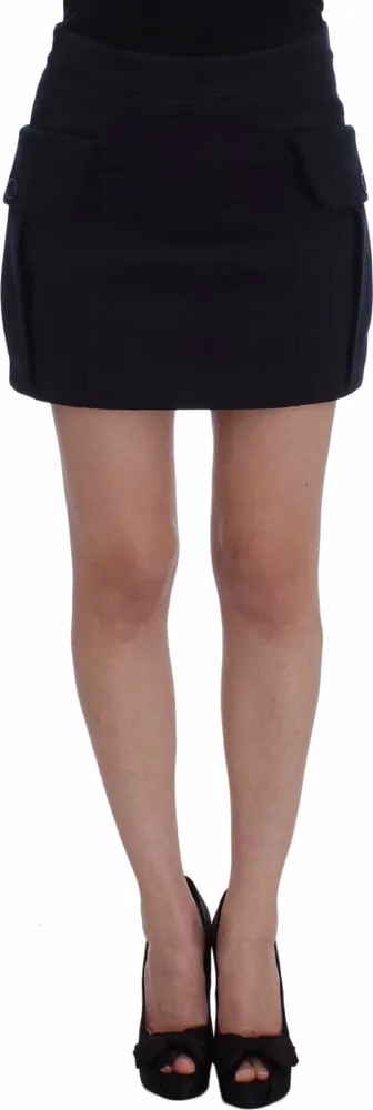 Blue Cotton Denim Mini Skirt