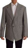 Gray Checkered Single Breasted Jacket Blazer 3
