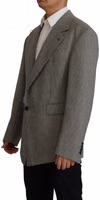 Gray Checkered Single Breasted Jacket Blazer 4