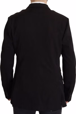 Black Wool Single Breasted Coat Blazer