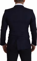 Blue Wool Single Breasted Coat Blazer 2