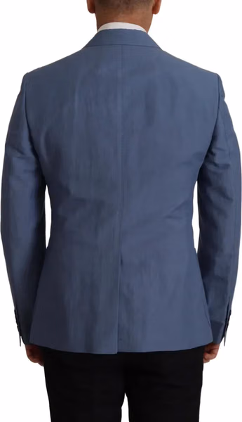 Blue Single Breasted Logo Blazer Jacket