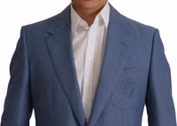 Blue Single Breasted Logo Blazer Jacket 2