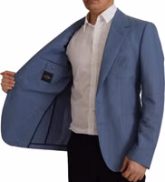 Blue Single Breasted Logo Blazer Jacket 3