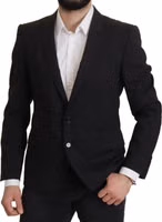 Black Single Breasted Jacket MARTINI Blazer 4