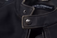 Black Leather Zipper Biker Coat Jacket 3