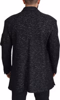 Black Wool Double Breasted Coat Men Jacket 4