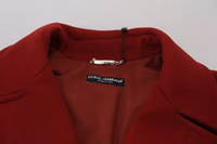 Red Wool Double Breasted Coat Jacket 2