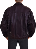 Bordeaux Nylon Collared Men Coat Jacket 1