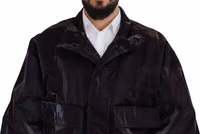 Bordeaux Nylon Collared Men Coat Jacket 2