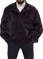 Bordeaux Nylon Collared Men Coat Jacket 3