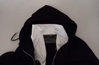 Black Polyester Hooded Full Zip Jacket 1