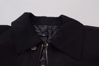 Black Wool Collared Full Zip Jacket 2