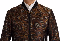 Brown Feather Full Zip Blouson Jacket 2