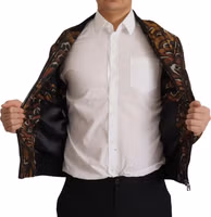 Brown Feather Full Zip Blouson Jacket 3