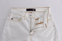 White Cotton Blend Slim Fit Jeans 5