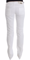 White Cotton Slim Fit Denim Bootcut Jeans 3