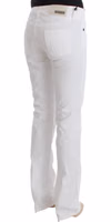 White Cotton Slim Fit Denim Bootcut Jeans 4