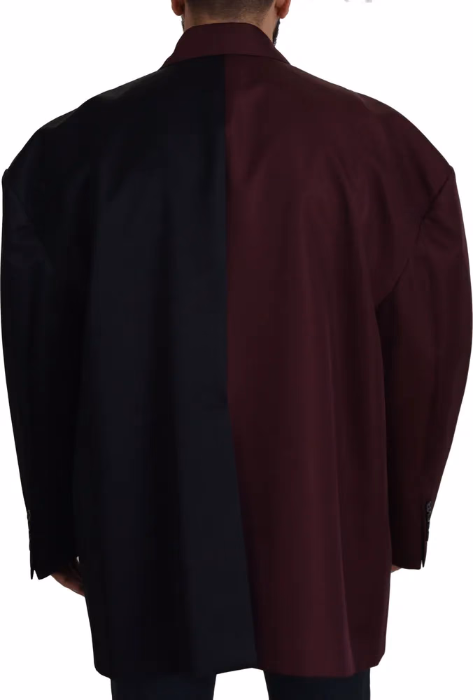 Bordeaux Polyester Double Breasted Jacket