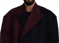 Bordeaux Polyester Double Breasted Jacket 2
