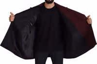 Bordeaux Polyester Double Breasted Jacket 4