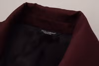 Bordeaux Polyester Double Breasted Jacket 5