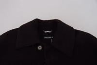 Black Alpaca Button Down Trench Coat Jacket 5