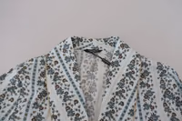 Blue Floral Cotton Robe Coat Jacket 4