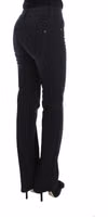 Blue Cotton Blend Slim Fit Bootcut Jeans 4