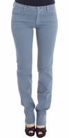 Blue Cotton Blend Slim Fit Bootcut Jeans 1