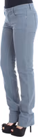 Blue Cotton Blend Slim Fit Bootcut Jeans 2