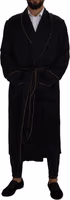 Black 100% Silk Robe Coat Wrap  Jacket 3