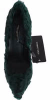 Green Xiangao Lamb Fur Leather Pumps 4