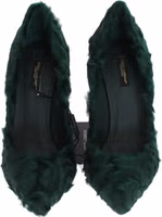 Green Xiangao Lamb Fur Leather Pumps 5