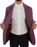 Purple Cashmere Slim Fit Blazer Jacket 1