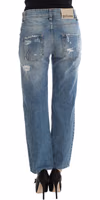Blue Wash Cotton Boyfriend Fit Cropped Jeans 3