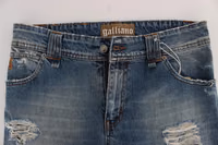 Blue Wash Cotton Boyfriend Fit Cropped Jeans 5