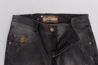 Gray Wash Cotton Blend Slim Fit Stretch Jeans 5