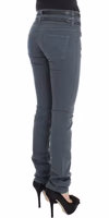 Blue Cotton Blend Slim Fit High Waist Jeans 4