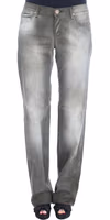 Gray Cotton Blend Loose Fit Boyfriend Jeans 1