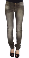 Gray Wash Cotton Blend Slim Fit Jeans 1