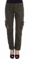 Green Wool Blend Loose Fit Cargo Pants 1